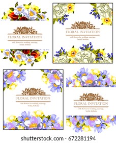 Invitation with floral background