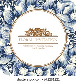 Invitation with floral background