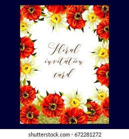 Invitation with floral background