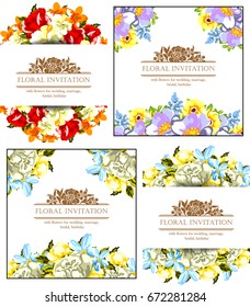 Invitation with floral background