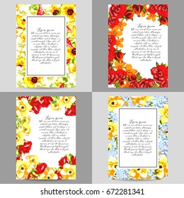Invitation with floral background