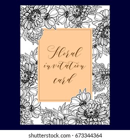 Invitation with floral background