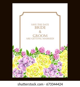 Invitation with floral background