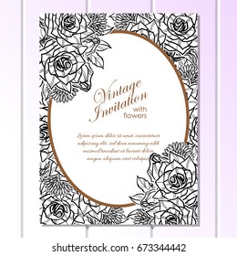 Invitation with floral background