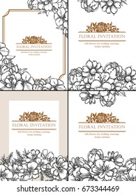 Invitation with floral background