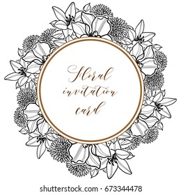 Invitation with floral background