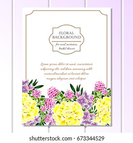 Invitation with floral background