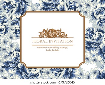 Invitation with floral background