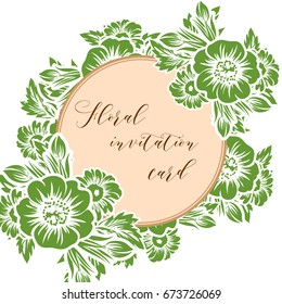 Invitation with floral background