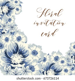 Invitation with floral background