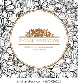 Invitation with floral background