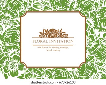 Invitation with floral background