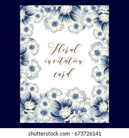 Invitation with floral background