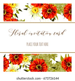 Invitation with floral background
