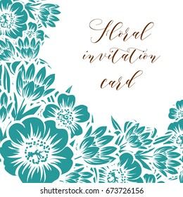 Invitation with floral background