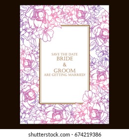 Invitation with floral background