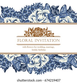 Invitation with floral background