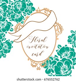 Invitation with floral background
