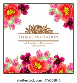Invitation with floral background