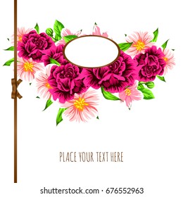 Invitation with floral background