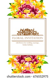 Invitation with floral background