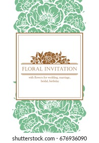 Invitation with floral background