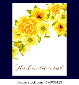 Invitation with floral background