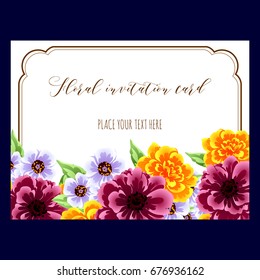 Invitation with floral background