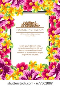 Invitation with floral background