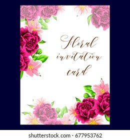 Invitation with floral background
