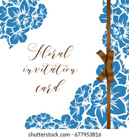 Invitation with floral background