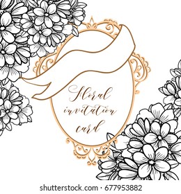 Invitation with floral background
