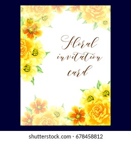 Invitation with floral background