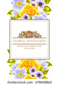 Invitation with floral background