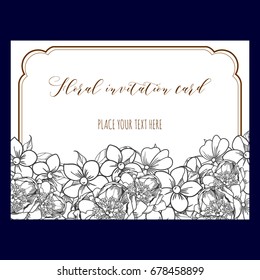 Invitation with floral background