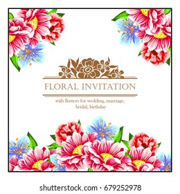 Invitation with floral background