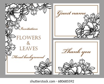 Invitation with floral background