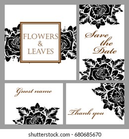 Invitation with floral background