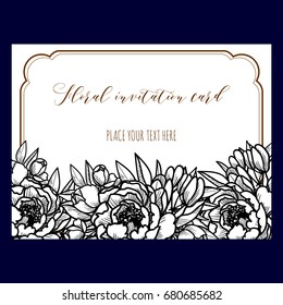 Invitation with floral background
