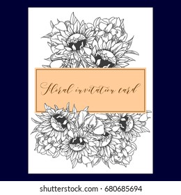 Invitation with floral background