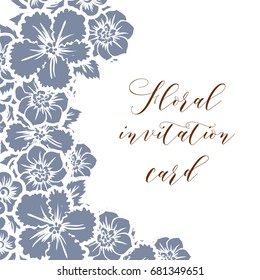 Invitation with floral background