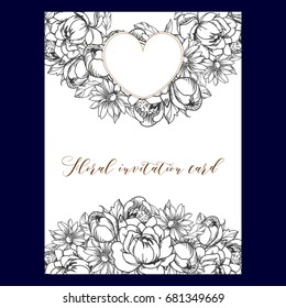 Invitation with floral background