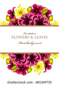 Invitation with floral background
