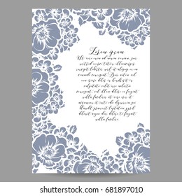 Invitation with floral background