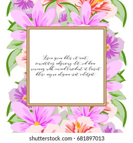 Invitation with floral background