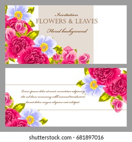 Invitation with floral background