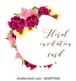 Invitation with floral background