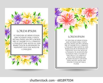 Invitation with floral background