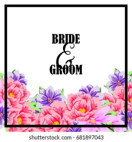 Invitation with floral background