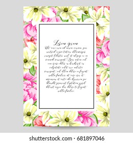 Invitation with floral background